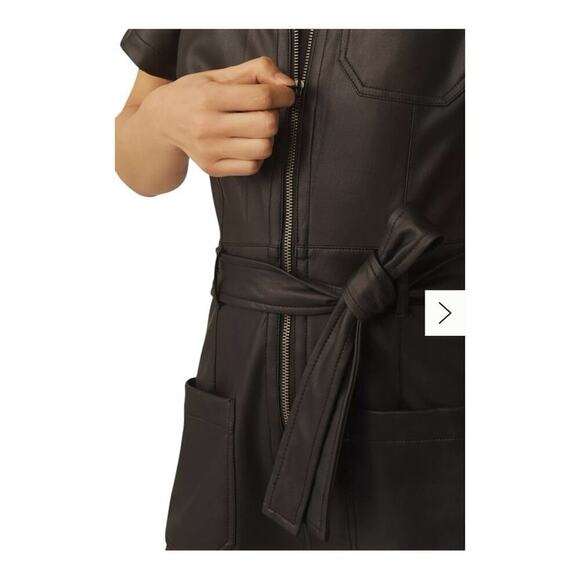 NWT The Colette Weekend Jumpsuit by Maeve: Faux-Leather Anthropologie Size XS - Picture 6 of 14